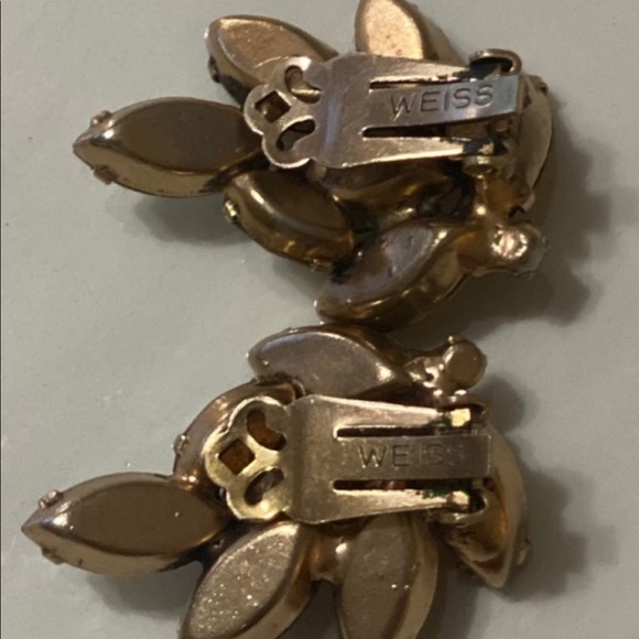 Vintage Albert Weiss Rhinestone Clip-on Earrings 1950’s - Picture 8 of 11